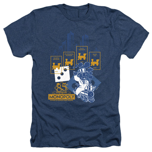 Monopoly - The True Railroad Tycoon Adult Regular Fit Heather Short Sleeve