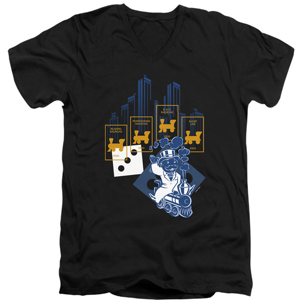 Monopoly - The True Railroad Tycoon No Logo Adult Slim Fit V Neck Cotton