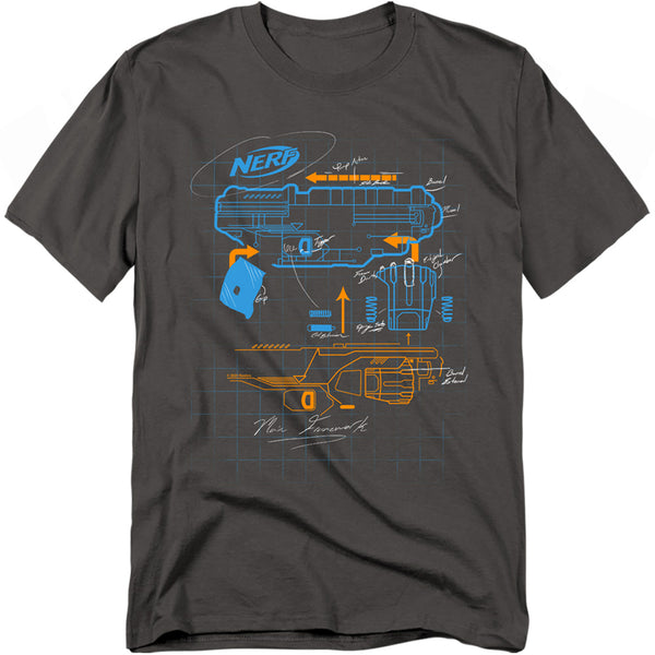 Nerf - Deconstructed Nerf Gun Adult Regular Fit Short Sleeve