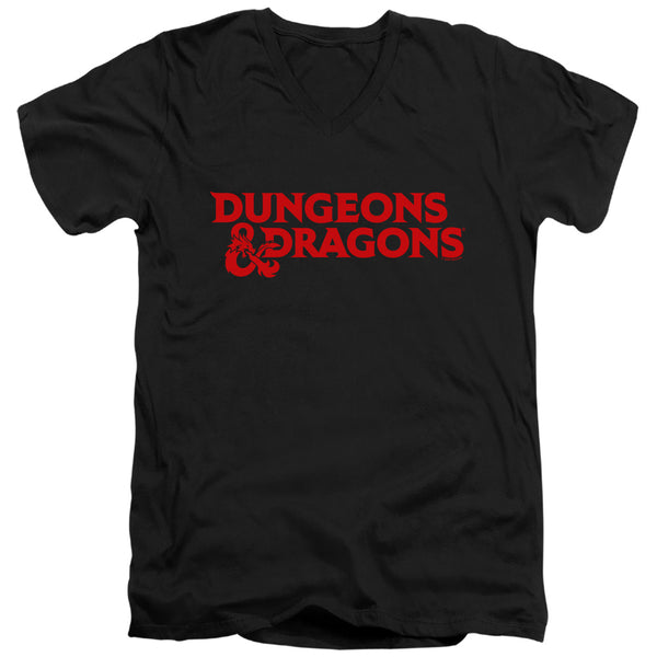 Dungeons And Dragons - Type Logo Adult Slim Fit V Neck Cotton