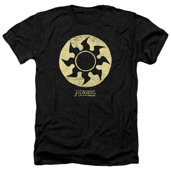 Magic The Gathering - White Symbol Adult Regular Fit Heather Short Sleeve