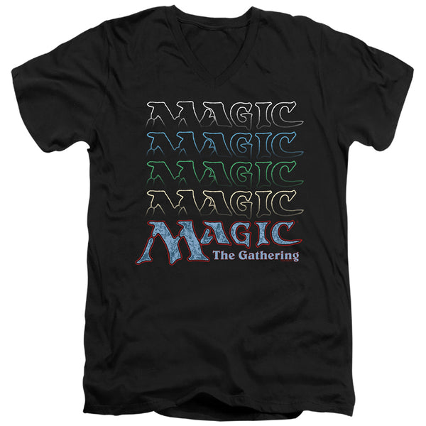 Magic The Gathering - Retro Logo Repeat Adult Slim Fit V Neck Cotton