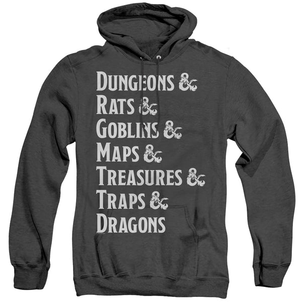 Dungeons And Dragons - Dungeon List Adult Heather Hoodie