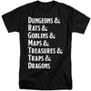 Dungeons And Dragons - Dungeon List Adult Tall Fit Short Sleeve