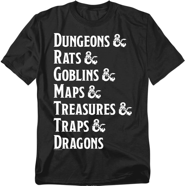 Dungeons And Dragons - Dungeon List Adult Regular Fit Short Sleeve