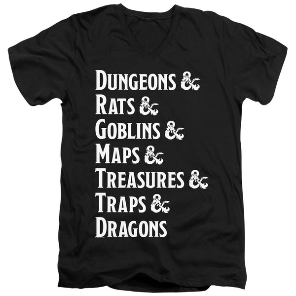 Dungeons And Dragons - Dungeon List Adult Slim Fit V Neck Cotton