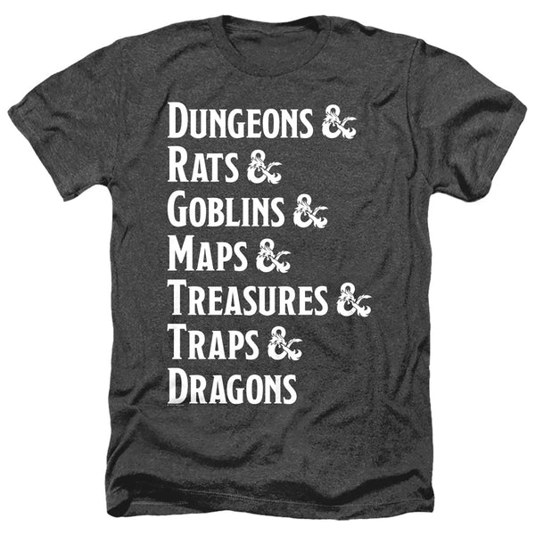 Dungeons And Dragons - Dungeon List Adult Regular Fit Heather Short Sleeve