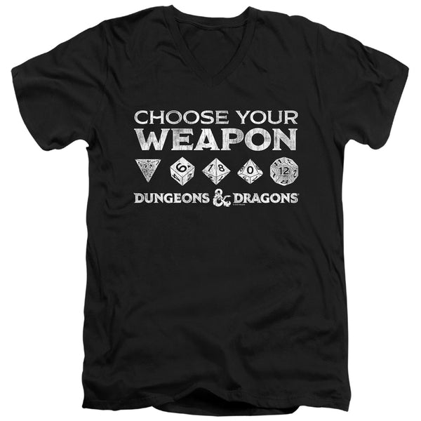 Dungeons And Dragons - Choose Your Weapon Adult Slim Fit V Neck Cotton