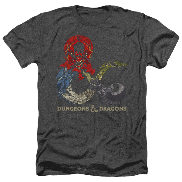 Dungeons And Dragons - Dragons In Dragons Adult Regular Fit Heather Short Sleeve