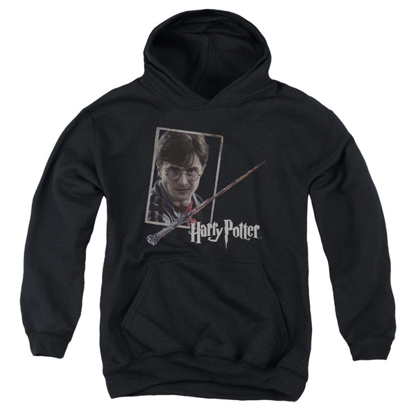 Harry Potter - Harrys Wand Portrait Youth Hooded Sweatshirt