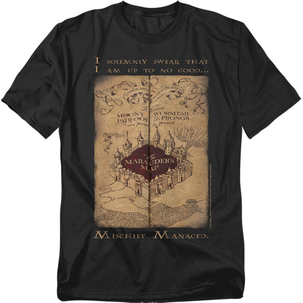 Harry Potter - Marauders Map Words Adult Regular Fit Short Sleeve
