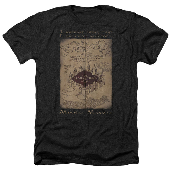 Harry Potter - Marauders Map Words Adult Regular Fit Heather Short Sleeve