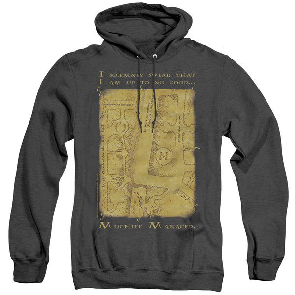 Harry Potter - Marauders Map Interior Words Adult Heather Hoodie
