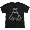 Harry Potter - Deathly Hallows Line Art Youth Short Sleeve
