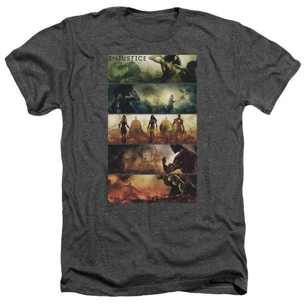Injustice Gods Among Us - Panels Adult Regular Fit Heather Short Sleeve