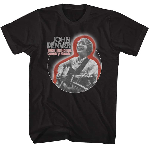 John Denver Playing Guitar Circle- S/S Tshirt
