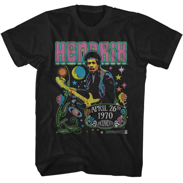 Jimi Hendrix Stars And Flowers- S/S Tshirt