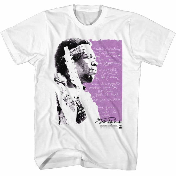 Jimi Hendrix Handwritten Lyrics- S/S Tshirt