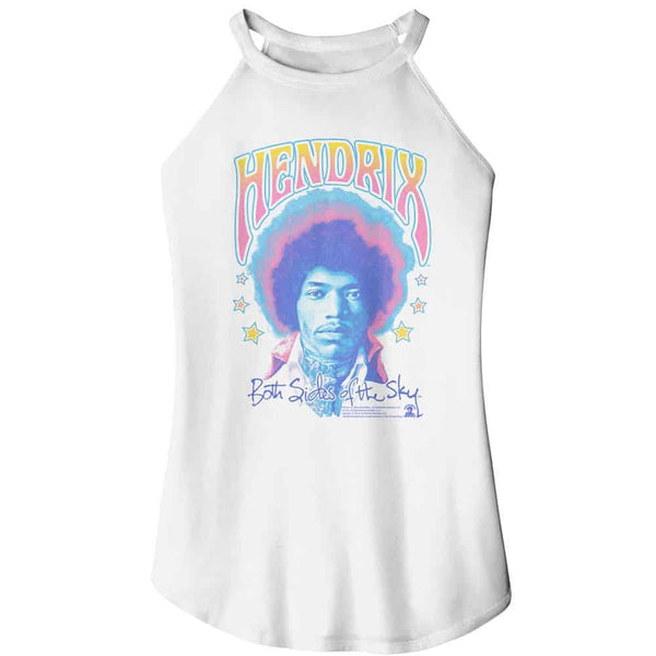 Jimi Hendrix Pastel Both Sides-Ladies Sleeveless Rocker Tank