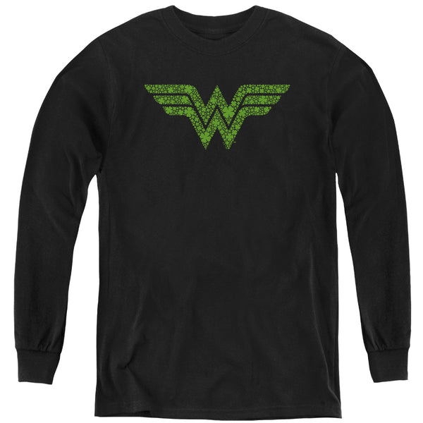 Wonder Woman - St. Patrick's Day Shamrock Logo L - S Youth