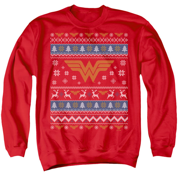 Wonder Woman - Ugly Christmas Logo Adult Crewneck Sweatshirt