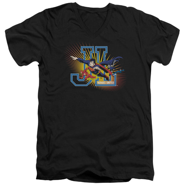 JLA - Heroes United Adult Slim Fit V Neck Cotton