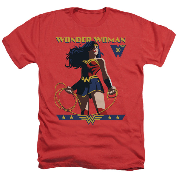 Wonder Woman - Ww 80Th Stance Adult Regular Fit Heather Short Sleeve