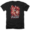 JLA - Flash Red & Gray Adult Regular Fit Heather Short Sleeve