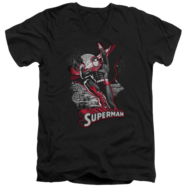 JLA - Superman Red & Gray Adult Slim Fit V Neck Cotton