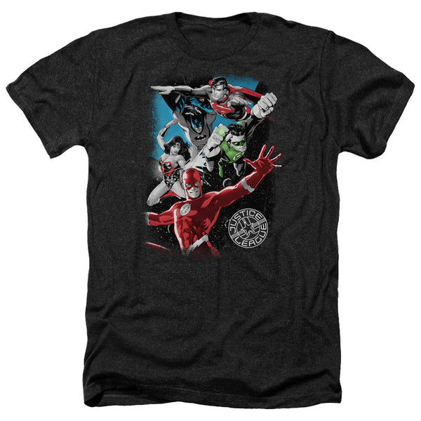 JLA - Galactic Attack Adult Regular Fit Heather Short Sleeve