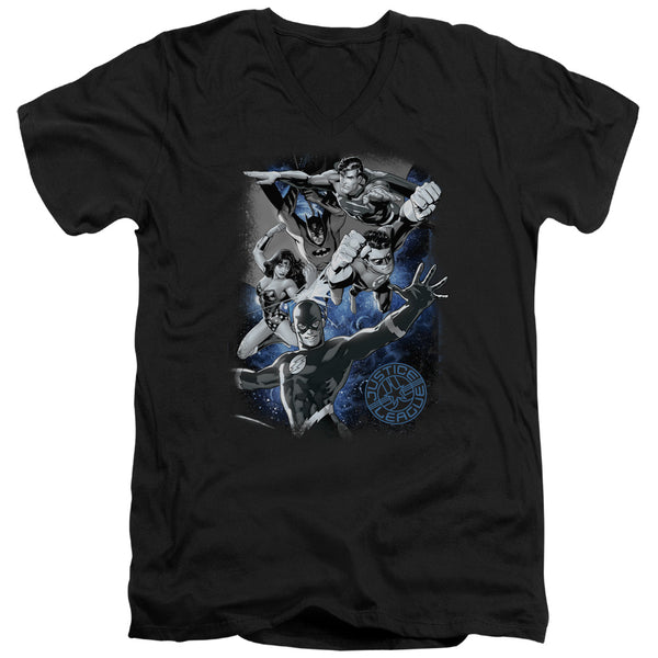 JLA - Galactic Attack Nebula Adult Slim Fit V Neck Cotton