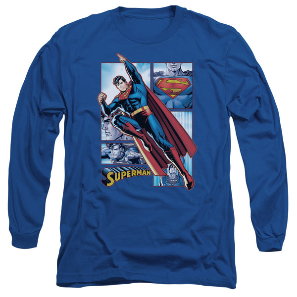 JLA - Superman Panels Adult Long Sleeve