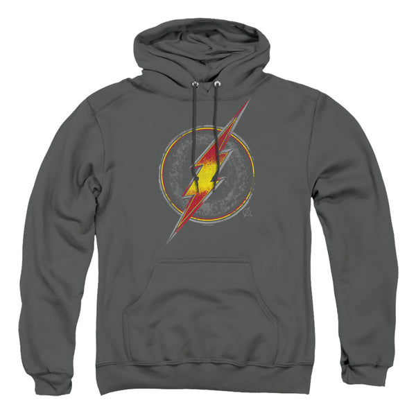 Justice League - Flash Busted Logo Adult Pullover Hoodie