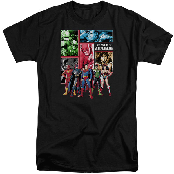 JLA - Justice League Panels Adult Tall Fit Short Sleeve