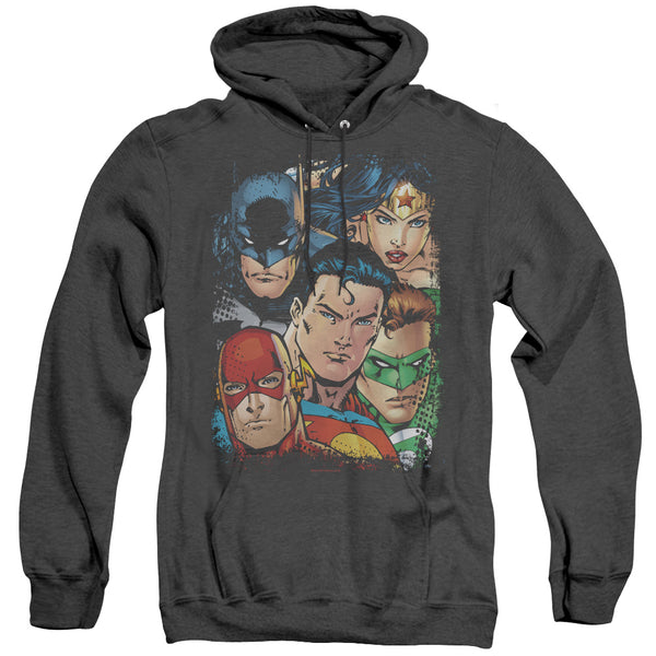 JLA - Up Close And Personal Adult Heather Hoodie