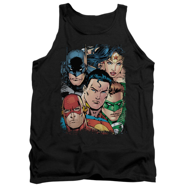 JLA - Up Close And Personal Adult Tank Top