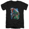 JLA - Heroes Unite Adult Slim Fit V Neck Cotton