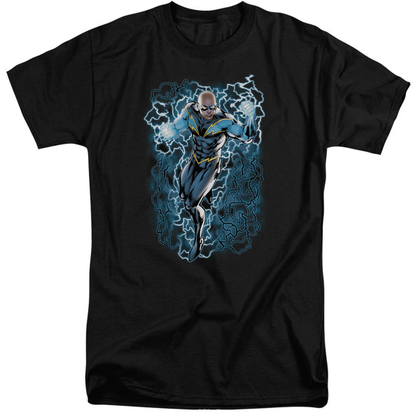 JLA - Black Lightning Bolts Adult Tall Fit Short Sleeve