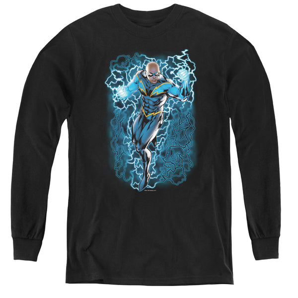 JLA - Black Lightning Bolts L - S Youth