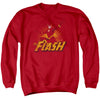 JLA - Flash Rough Distress Adult Crewneck Sweatshirt
