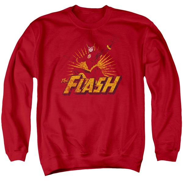 JLA - Flash Rough Distress Adult Crewneck Sweatshirt