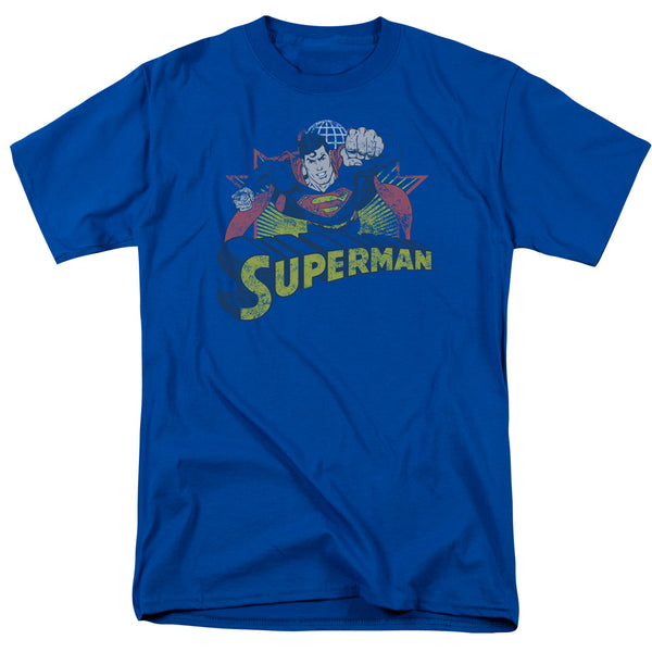 JLA - Superman Rough Distress Adult Regular Fit Short Sleeve