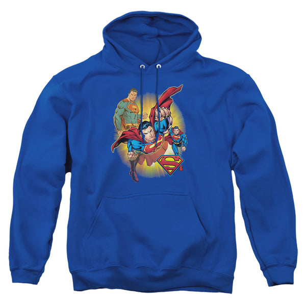 Jla - Superman Collage Adult Pull Over Hoodie