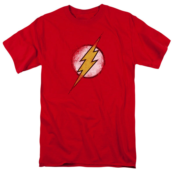 JLA - Destroyed Flash Logo Adult Regular Fit Short Sleeve
