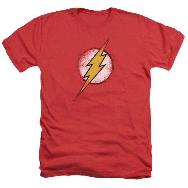 JLA - Destroyed Flash Logo Adult Regular Fit Heather Short Sleeve