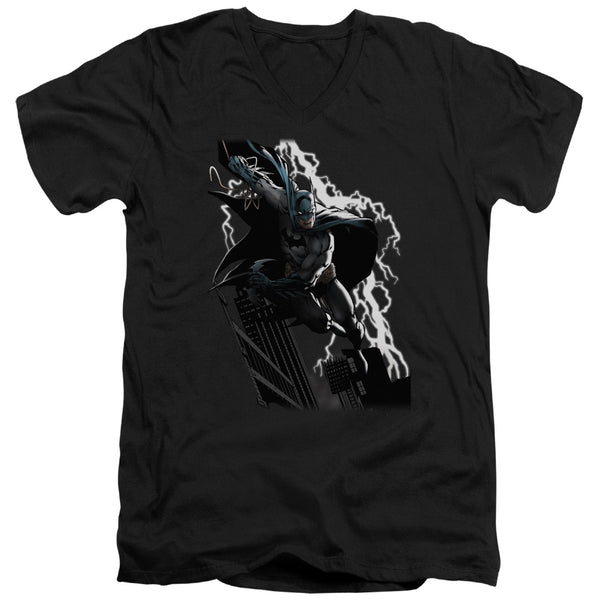 JLA - Lighting Crashes Adult Slim Fit V Neck Cotton