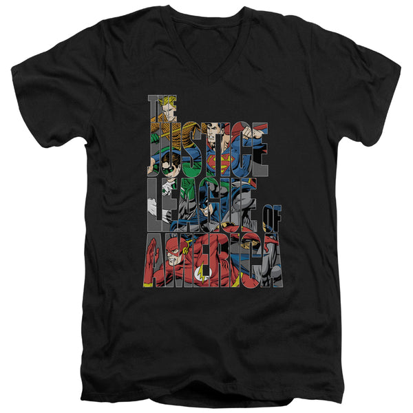 JLA - Lettered League Adult Slim Fit V Neck Cotton