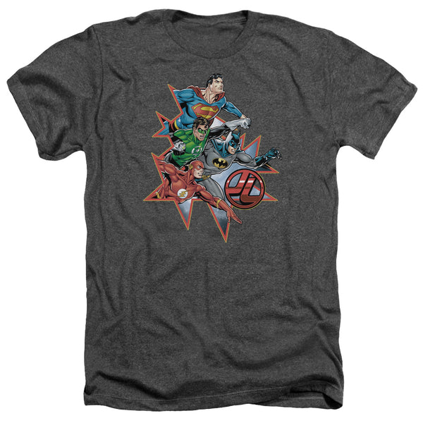 JLA - Starburst Adult Regular Fit Heather Short Sleeve