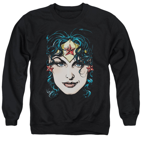 Dco JLA - Wonder Woman Head Adult Crewneck Sweatshirt