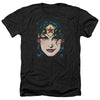 Dco JLA - Wonder Woman Head Adult Regular Fit Heather Short Sleeve